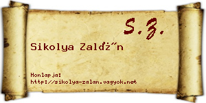 Sikolya Zalán névjegykártya